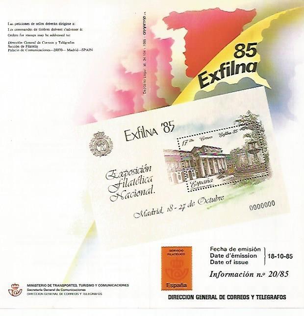 DIPTICO 16417: EXFILNA'85
