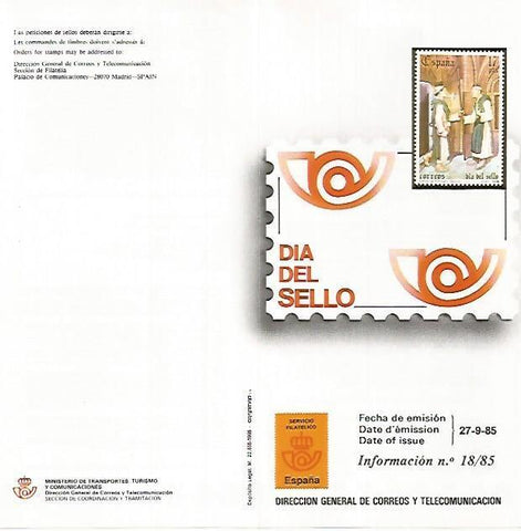 DIPTICO 16415: Dia del sello 1985
