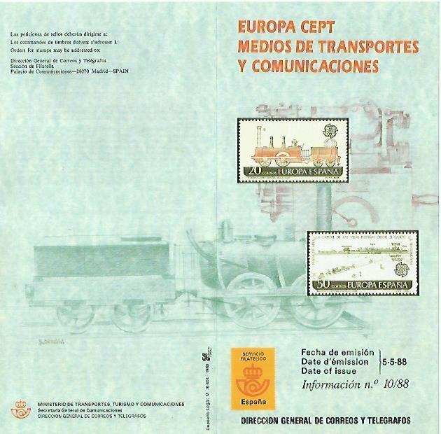 DIPTICO 16399: Europa CEPT Medios de transportes y comunicaciones