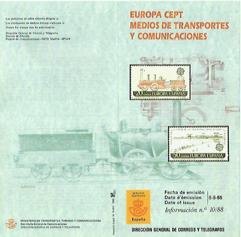 DIPTICO 16399: Europa CEPT Medios de transportes y comunicaciones