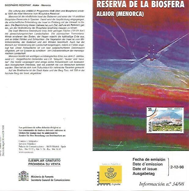 DIPTICO 16475: Reserva de la biosfera: Alaior, Menorca