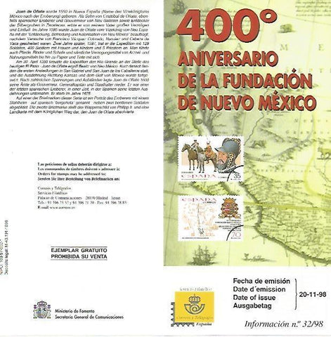 DIPTICO 16479: 400 Aniversario de la Fundacion de Nuevo Mexico
