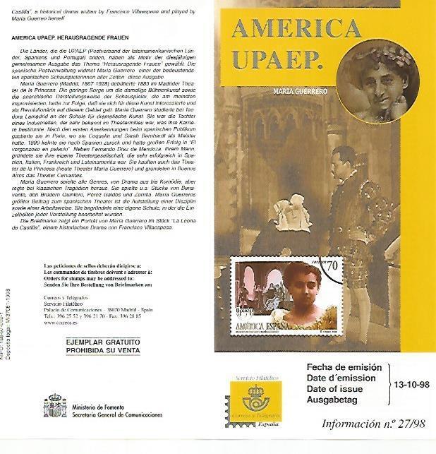 DIPTICO 16481: America UPAEP. Maria Guerrero