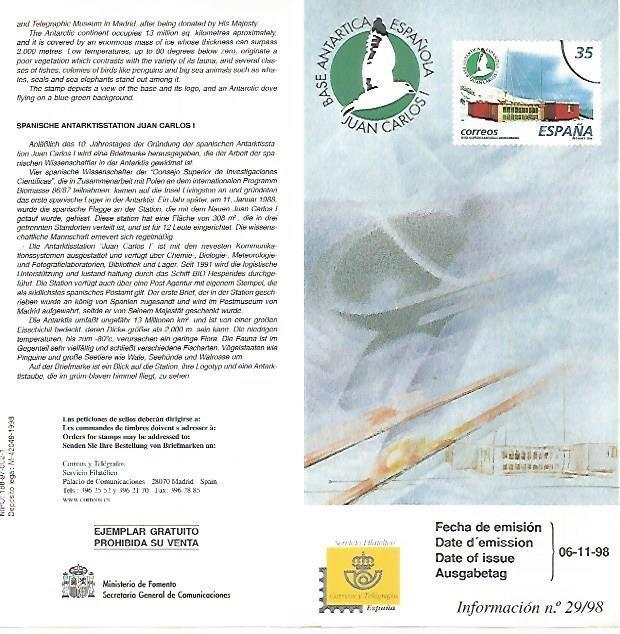 DIPTICO 16483: Base Antartica Española Juan Carlos I