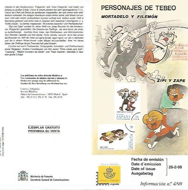 DIPTICO 16494: Personajes de tebeo. Mortadelo y Filemon