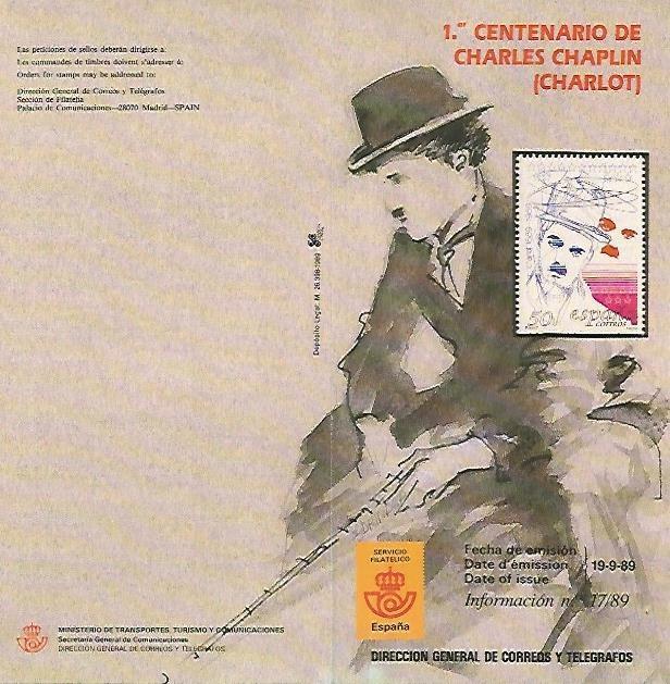 DIPTICO 16446: 1er Centenario de Charles Chaplin, Charlot