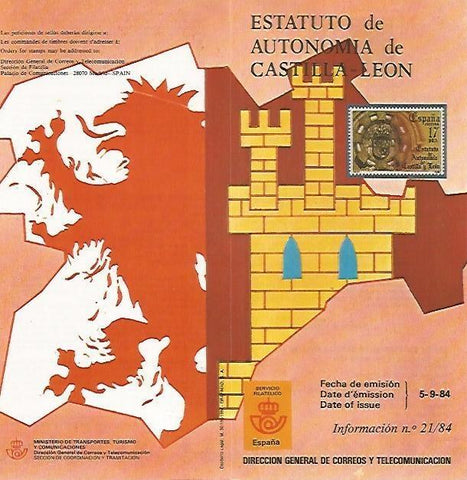 DIPTICO 16451: Estatuto de Autonomia de Castilla - Leon