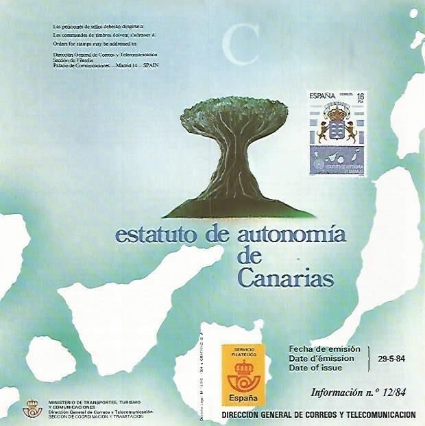 DIPTICO 16461: Estatuto de Autonomia de Canarias