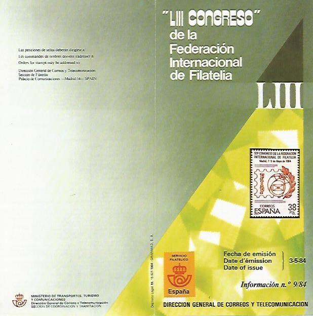 DIPTICO 16468: LIII Congreso de la Federacion Internacional de Filatelia