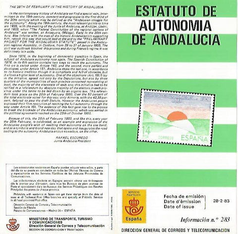 DIPTICO 16314: Estatuto de Autonomia de Andalucia