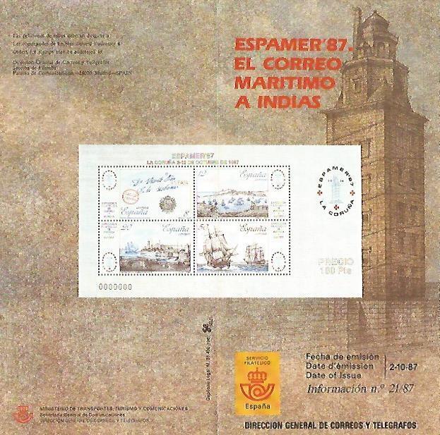 DIPTICO 16316: Espamer 87. El correo maritimo a Indias