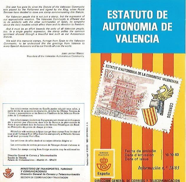 DIPTICO 16318: Estatuto de Autonomia de Valencia