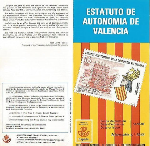 DIPTICO 16318: Estatuto de Autonomia de Valencia