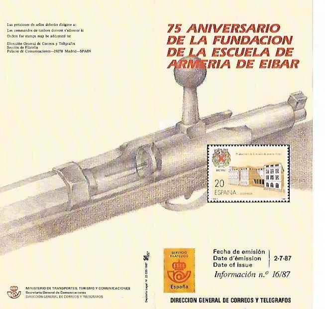 DIPTICO 16322: 75 Aniversario de la Fundacion de la Escuela de Armeria de Eibar