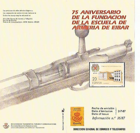 DIPTICO 16322: 75 Aniversario de la Fundacion de la Escuela de Armeria de Eibar