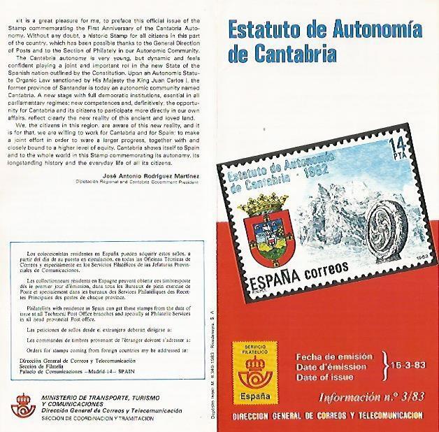 DIPTICO 16307: Estatuto de Autonomia de Cantabria