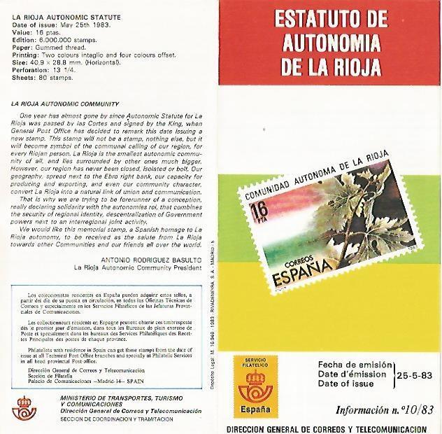 DIPTICO 16305: Estatuto de Autonomia de La Rioja