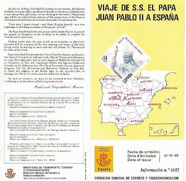 DIPTICO 16285: Viaje de SS el Papa Juan Pablo II a España