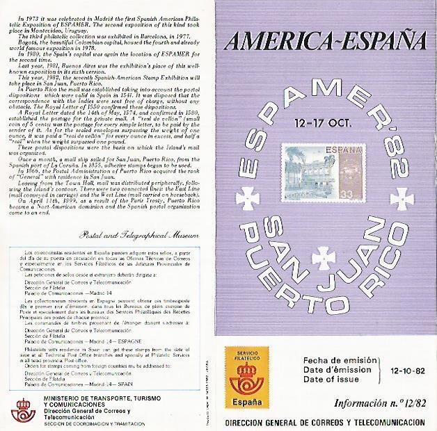 DIPTICO 16290: Espamer 82. America España