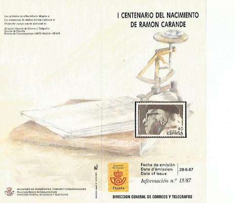 DIPTICO 16331: I Centenario del nacimiento de Ramon Carande