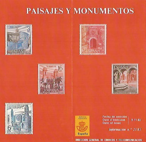 DIPTICO 16291: Paisajes y monumentos, informacion 21-83