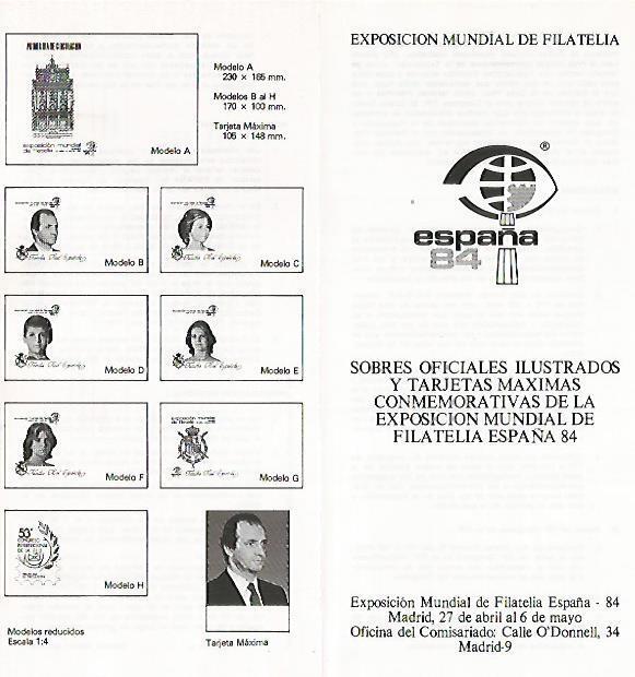 DIPTICO 16294: Exposicion mundial de Filatelia. España 84
