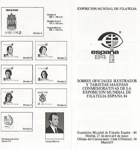 DIPTICO 16294: Exposicion mundial de Filatelia. España 84