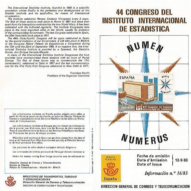 DIPTICO 16295: 44 Congreso del Instituto Internacional de Estadistica