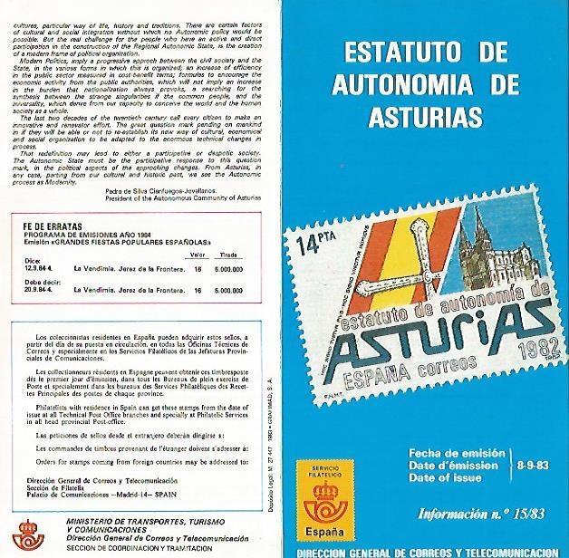 DIPTICO 16300: Esstatuto de Autonomia de Asturias