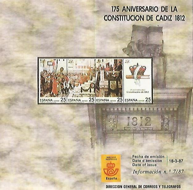 DIPTICO 16332: 175 Aniversario de la Constitucion de Cadiz de 1812