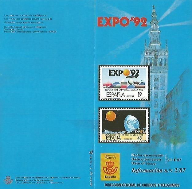 DIPTICO 16334: Expo 92. Informacion 2-87