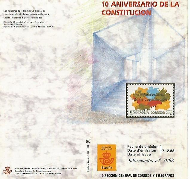 DIPTICO 16369: 10 Aniversario de la Constitucion