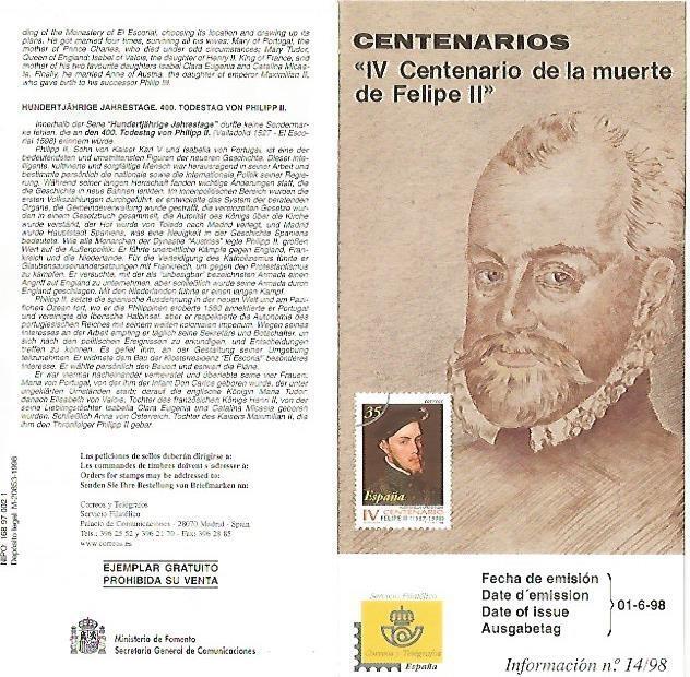 DIPTICO 16370: IV Centenario de la muerte de Felipe II