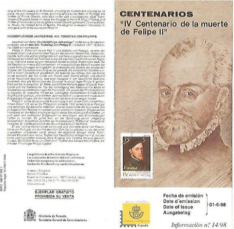 DIPTICO 16370: IV Centenario de la muerte de Felipe II