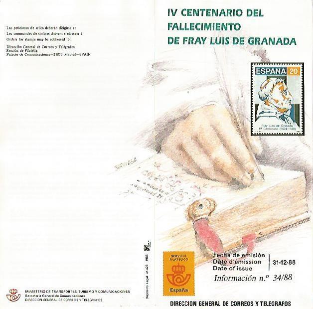 DIPTICO 16374: IV Centenario del fallecimiento de Fray Luis de Granada