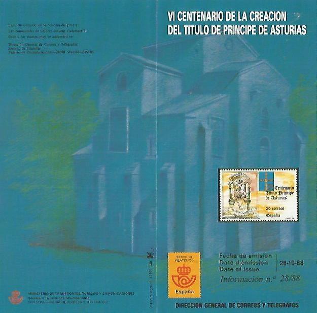 DIPTICO 16378: VII Centenario de la creacion del titulo de Principe de Asturia