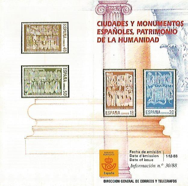 DIPTICO 16380: Ciudades y monumentos españoles Patrimonio de la Humanidad