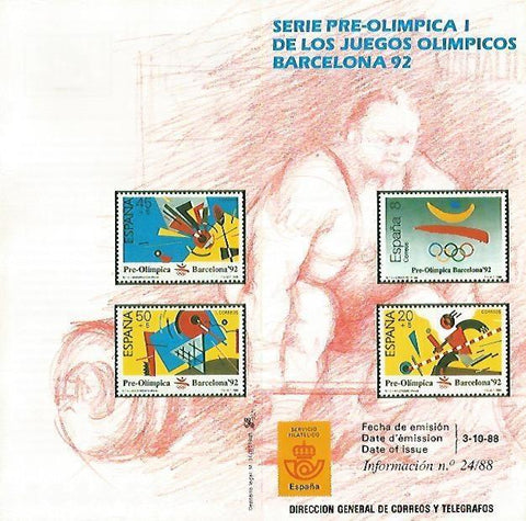 DIPTICO 16384: Serie pre-olimpica I de los Juegos Olimpicos Barcelona 92