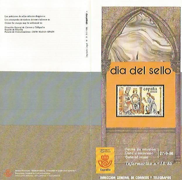 DIPTICO 16339: Dia del Sello, informacion 18-86