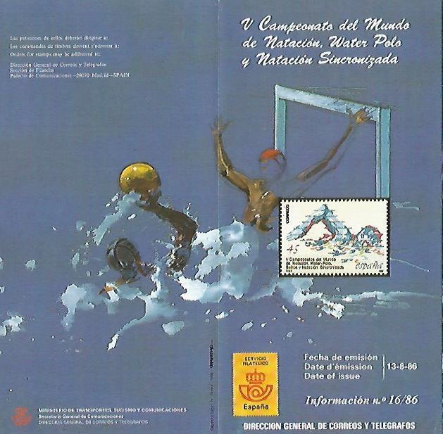 DIPTICO 16349: V Campeonato del mundo de Natacion, Waterpolo y Natacion Sincronizada