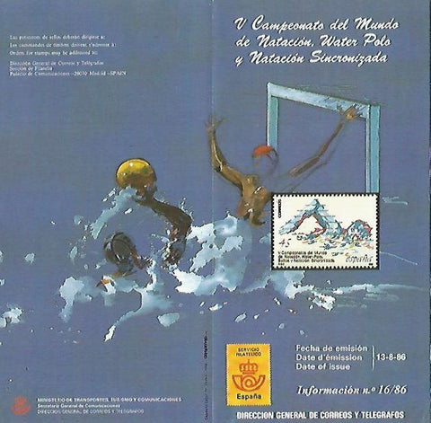 DIPTICO 16349: V Campeonato del mundo de Natacion, Waterpolo y Natacion Sincronizada