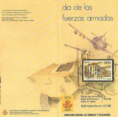 DIPTICO 16354: Dia de las Fuerzas Armadas, informaicon 11-86