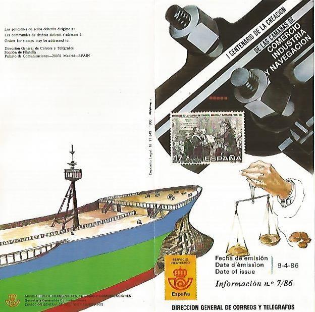 DIPTICO 16358: I Centenario de la creacion de las Camaras de Comercio, Industria y Navegacion