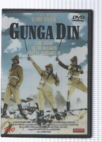 Pelicula en DVD: Gunga Din (1939), un film de George Stevens, interpretan: Cary Grant, Victor McLaglen