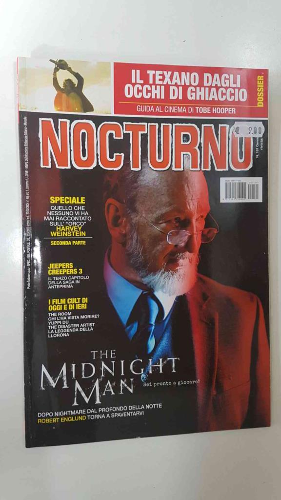 Revista: Nocturno gennaio 2018 num 181 - Dossier il texano dagli occhi di ghiaccio, guida al cinema di Tobe Hooper - The Midnight Man
