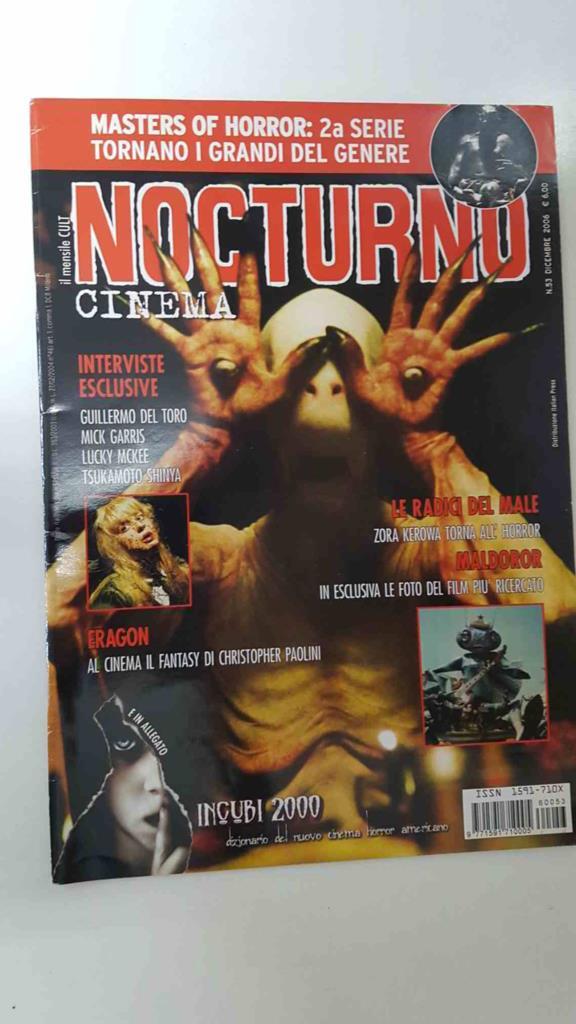 Revista: Nocturno Cinema num 53 dicembre 2006 - Master of Horror seconda serie, Eragon al cinema, interviste: Guillermo del Toro