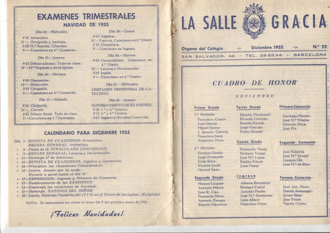 La Salle Gracia numero 22: Diciembre 1955