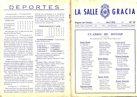 La Salle Gracia numero 23 abril 1956