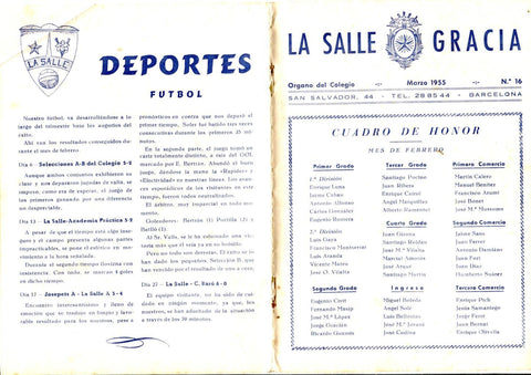 La Salle Gracia numero 16 Marzo 1955