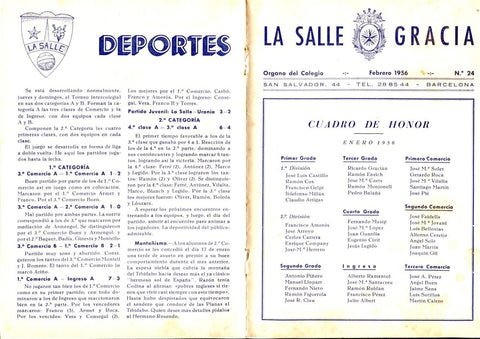 La Salle Gracia numero 24 febrero 1956